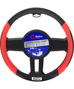 Coprivolante auto universale sparco rosso/nero con dettagli traforati - spc1113